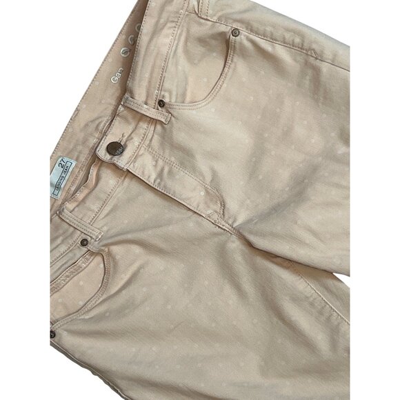 GAP 1969 Low Rise Legging Jean Pale Peach Polka Dot Size 27 Soft Preppy - Picture 6 of 7